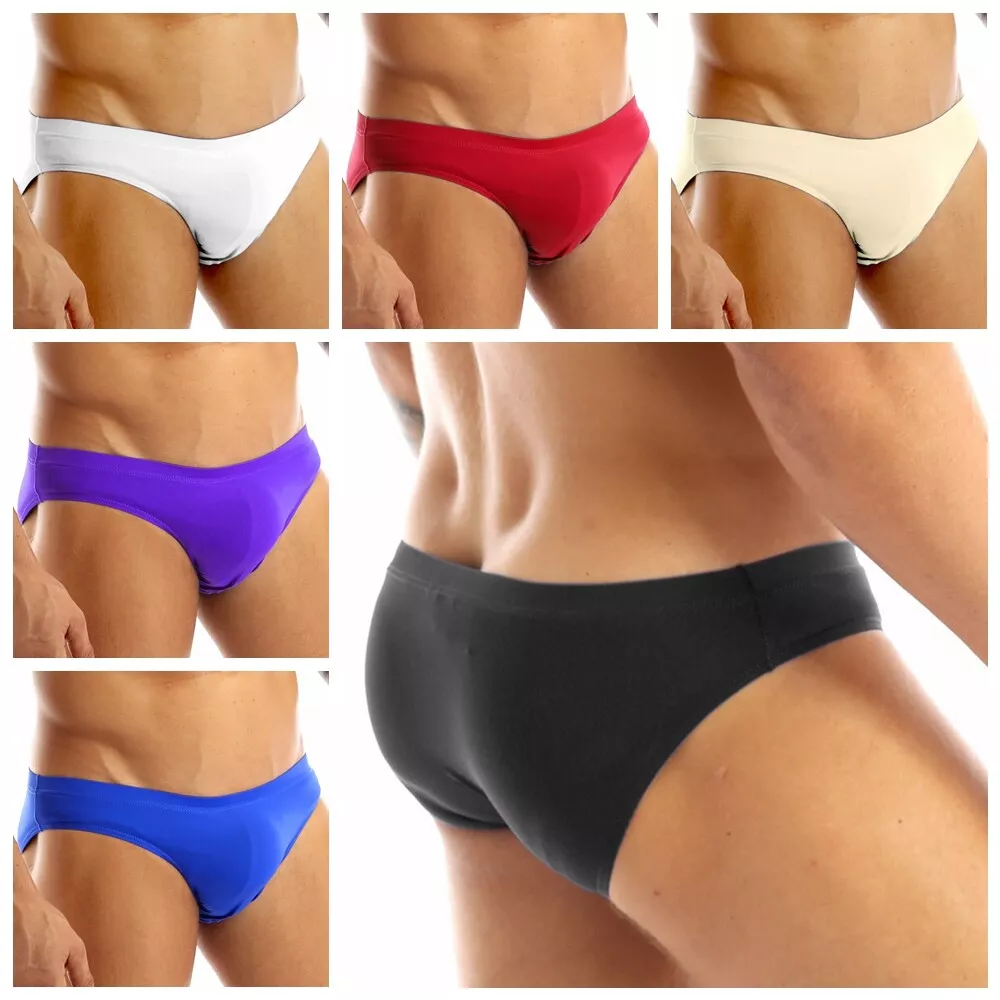 Men Seamless Breathable Bikini Briefs Knickers Bulge Pouch Swimwear  Underwear