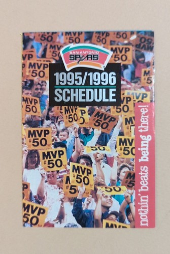 1995-96 San Antonio Spurs Basketball Pocket Schedule NBA Diamond Shamrock 🏀🏀 - Picture 1 of 2