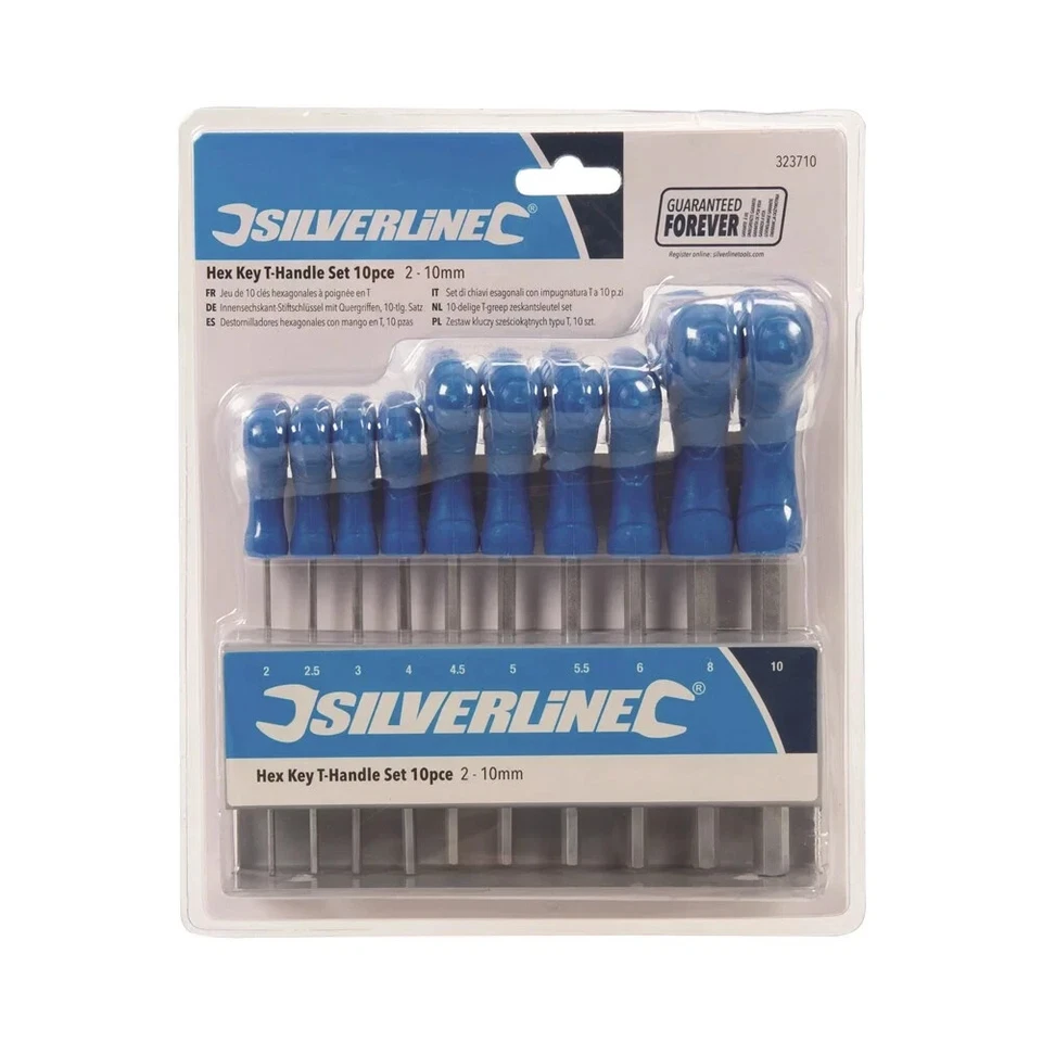 Silverline 10 Piece T Handle Metric Allen Hex Wrench Key Set with Stand - Image 3 of 4