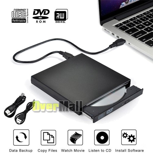 External USB 3.0 CD/DVD-RW Writer Drive Burner Reader Player For Mac PC Laptop - Picture 15 of 15