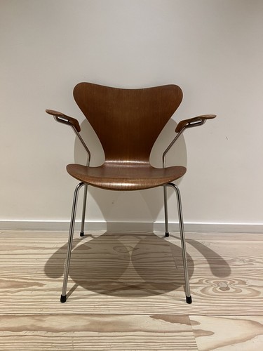 Arne Jacobson Antik Stuhl Teak Holz Armlehne Fritz Hansen Vintage Serie 7 - Bild 3 von 17