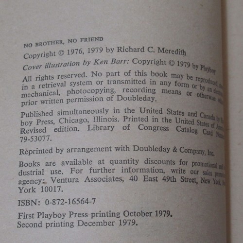 Vintage No Brother, No Friend Paperback Book Richard C. Meredith Sci-Fi 1979 - Picture 2 of 3
