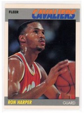 1987-88 Fleer #49 Ron Harper Cleveland Cavlaiers RC - Rookie NM (A)