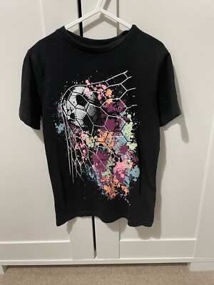 NEXT Jungen Sommer Baumwolle schwarz Fußball T-Shirt ab 6 Jahren