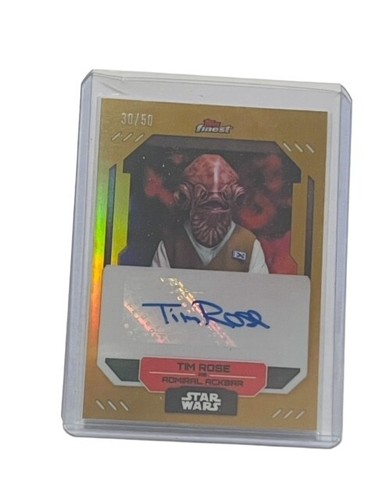 Star Wars Topps Finest Tim Rose Auto Gold Refractor /50 Admiral Ackbar Tim Rose - Picture 1 of 4