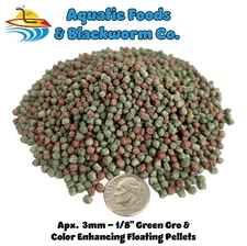 3mm Green Gro & Color Enhancing Floating Pellets Ponds & Aquariums