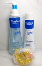 MUSTELA BEBE BATHTIME BUBBLES SET - CLEANSING FLUID, BUBBLE BATH  DUCK - 3PCS