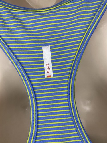 Zella Women’s Blue Green Striped Racerback Workout Tank Sleeveless Tank Top Sz M - Picture 4 of 10