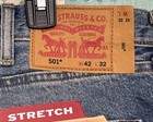 Levi's 501 Mens Original Fit Blue Jeans Button Fly Straight Leg 42 X 32 Stretch — photo 5