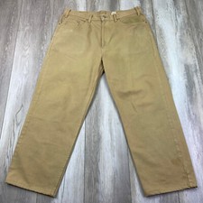 VINTAGE Levis 550 Jeans Mens 38 Beige Denim Relaxed Baggy Y2K USA MADE 38x27 *