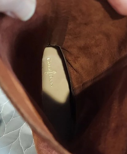 Cole Haan NOLA Slouch Short Boots Womens Size 9AA Brown Cognac Suede 4” Heel - Picture 18 of 19