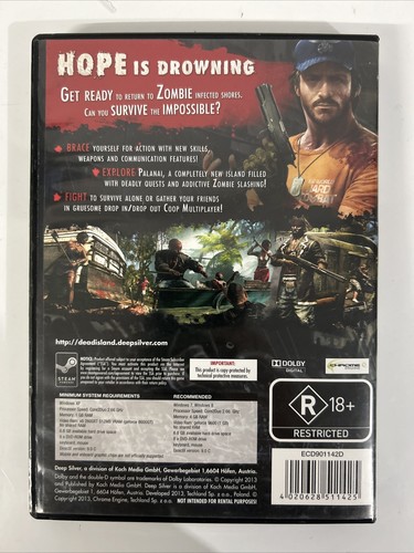Dead Island Riptide (2013) PC DVD ROM Game - Deep Silver - Rated R18+ - VGC - Picture 2 of 6