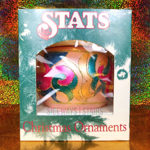 VINTAGE JUMBO KUGEL WEIHNACHTSORNAMENT Stats geblasenes Glas rosa handgefertigt 6" SELTEN - Bild 3 von 14