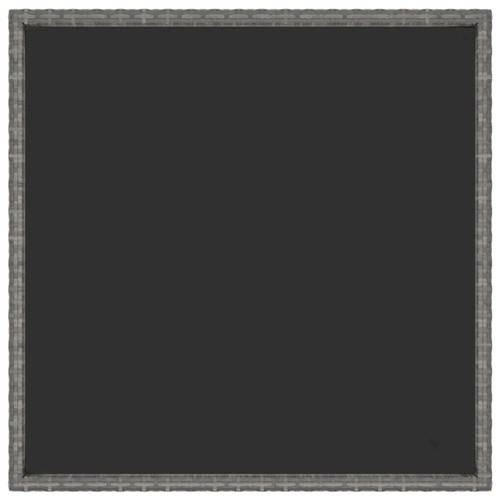 Garden Table Grey 90x90x75 Poly Rattan D3J5 - Picture 2 of 5