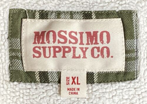 Mossimo Supply Co. Hoodie Hooded Sweatshirt Sherpa Lined Green Plaid Mens XL Zip - Picture 8 of 8