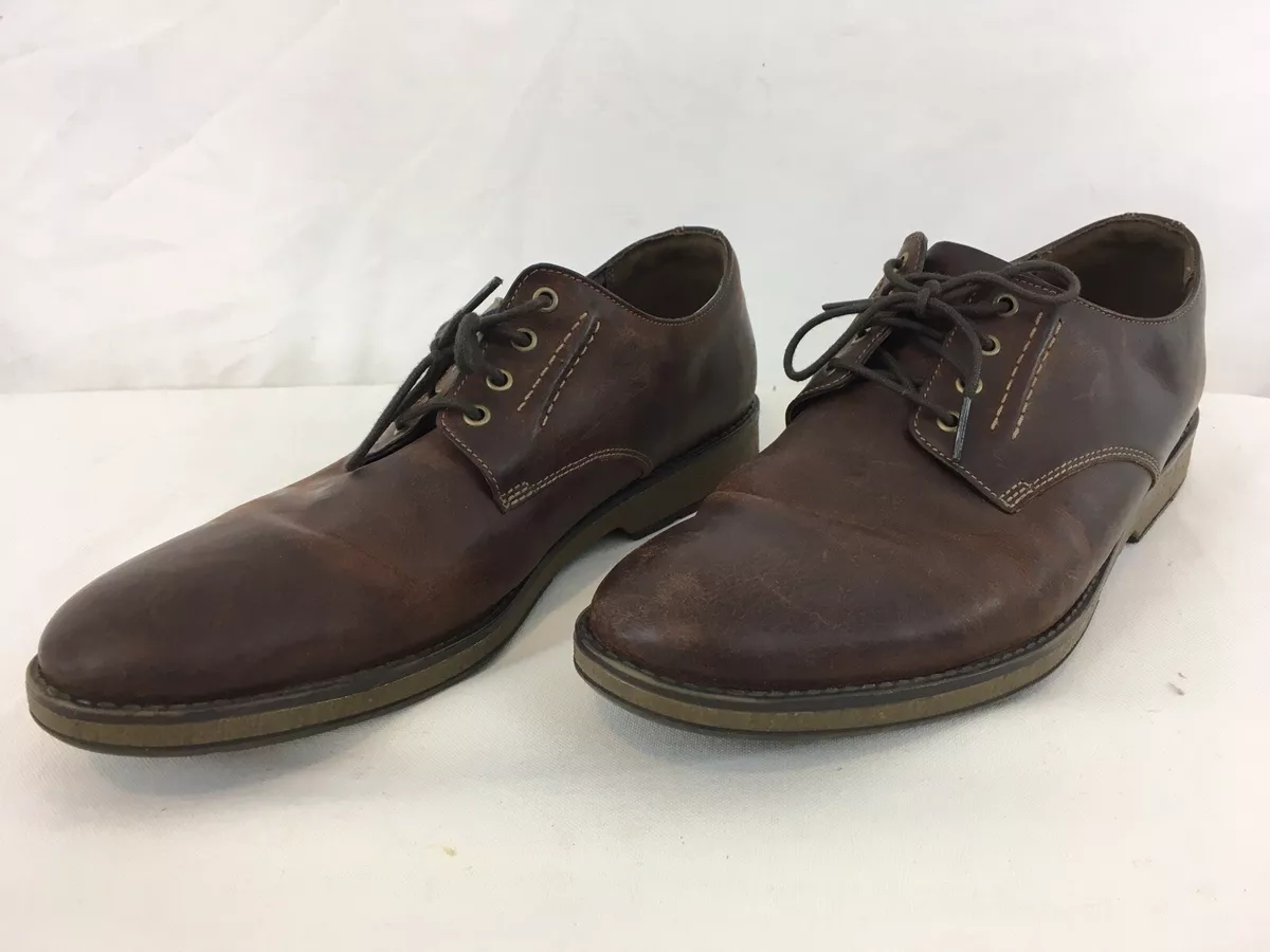 Plisado Posada folleto Clarks Hinman Plain Mahogany Mens 12 Brown Leather Casual Oxford Shoes |  eBay