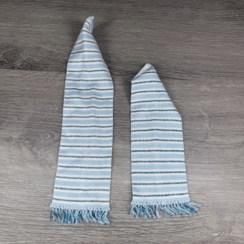American Girl Bitty Baby Winter Wonderland Pale Blue Knit Striped Scarf Only - Picture 8 of 13