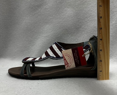 PIKOLINAS U.S.A OLYMPIC Jeans Sandals Size 41 NIB BEADED US Size 10-10.5 - Picture 4 of 9