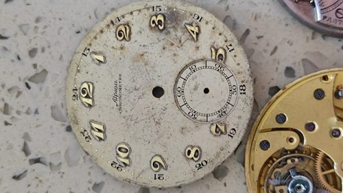Lot Antica Poket Watch Movement hand  wind   Not work for parts Swiss - Picture 8 of 9