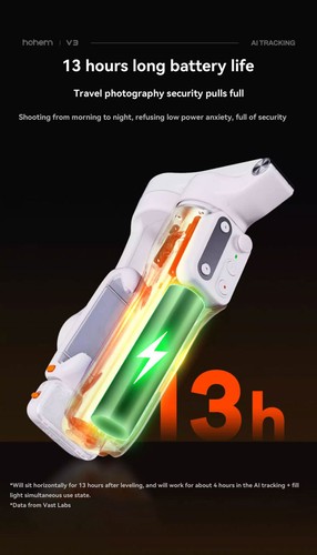 Hohem iSteady V3 3-Axis Gimbal Stabilizer AI-Face for iPhone 15 Samsung Huawei - Picture 9 of 12
