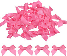 50Pcs Mini Ribbon Bow Mini Fabric Satin Ribbon Flower Bows for Craft DIY Sewing