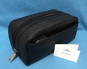 New Men S Coach Leather Toiletry Travel Kit Bag F58542 In Black 175 Image Is Loading New Men 039 S Coach Leather Toiletry Travel
