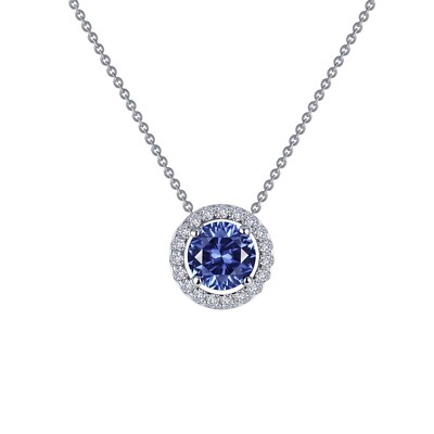 *BRAND NEW* Sterling Silver Platinum-Bonded with 0.62 CTW Round Halo Necklace