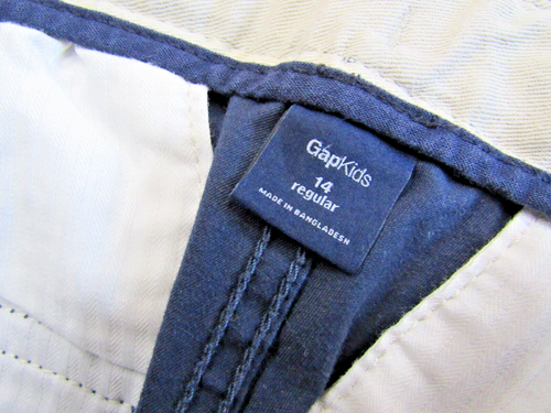 (26x29) Vintage GAP NAUTICAL Swordfish Navy Blue YOUTH Chino Pants Size 14 #cf - Picture 5 of 7