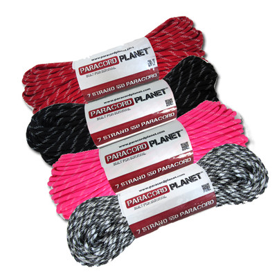 New 550 Paracord Parachute Cord Glow In Dark Tracers  10' - 25' - 50' - 100' ft