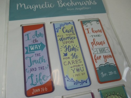 Q3 Cross Love God I am I know Cast your worries faith 6pc MAGNETIC BOOKMARK - Picture 3 of 10