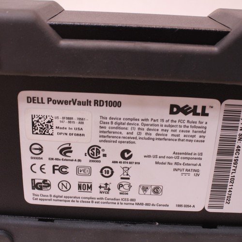 Unidad de cartucho USB externa Dell PowerVault RD1000 con cartucho RDX de 500 GB - Imagen 5 de 5