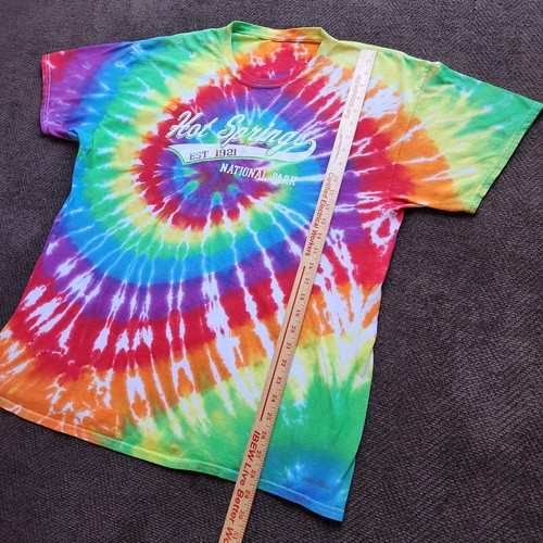 Hot Springs National Park T Shirt Size Large Colorful Tie Dye Short Sleeve  - Picture 6 of 11