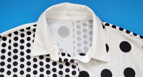 Stylische sehr süße Damen Langarm Bluse schwarz/weiß gepunktet, Gr. M, neu ohne Etikett - Bild 9 von 11