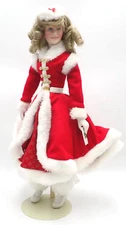 Franklin Mint Heirloom Collection 1998 Holly the Christmas Seal Doll 16" Vtg
