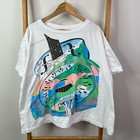 Vintage 1985 Dire Straits Shirt Adults One Size (25x26.5) White Rock Band Guitar