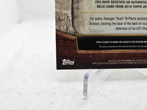 Georges St-Pierre 2014 Topps Knockout Fighter Worn Memorbilia 31/36 UFC Card - Picture 7 of 10