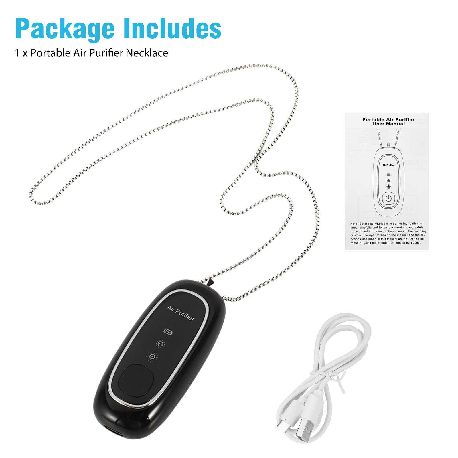 Air Purifier Portable Personal Wearable Necklace Negative Ionizer Fresher Mini