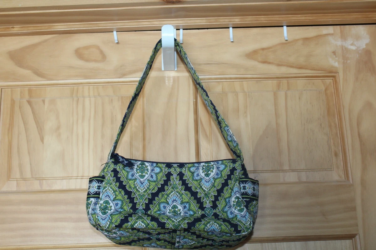 Vera Bradley Purse Shoulder Bag Black Green Turquoise Print EUC eBay