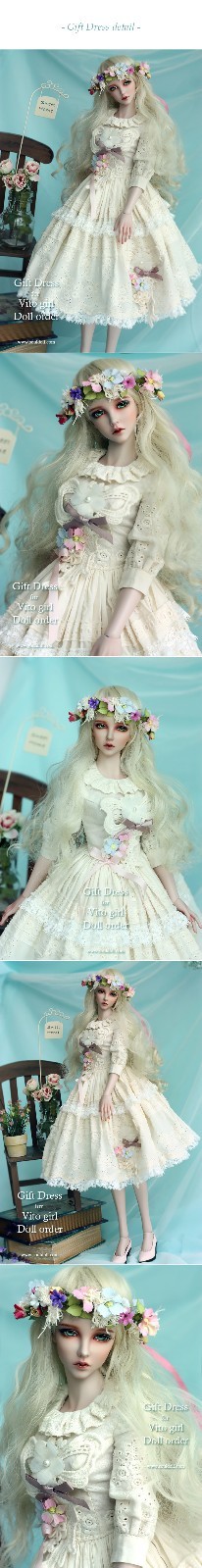 Nuevo Vestido BJD Vito souldoll vestido traje de encaje ropa de muñecas Lote Lolita Mori Nuevo Vestido BJD Vito souldoll vestido traje de encaje ropa de muñecas Lote Lolita Mori