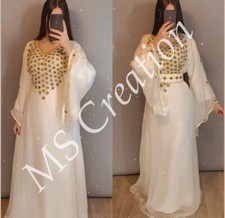 SALE!! New White Wedding Dress African Attire Kaftan Arabian Plus Size Abaya 444