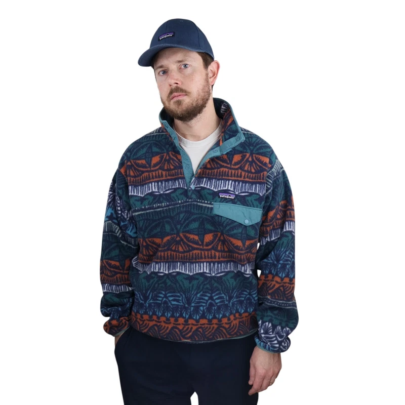 patagonia synchilla tradewinds aztec snap t fleece pullover jacket