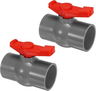 2 x PVC Kompakt Kugelhahn glatt 63 mm I/D