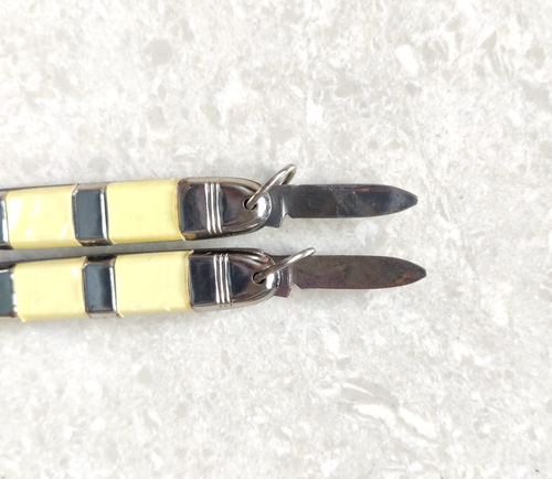 Coppia coltelli OKAPI vintage doppia lama acciaio Germania unici vecchi da collezione KN222 - Foto 3 di 7