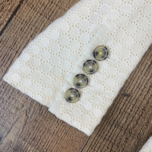 Boden Blazer Women’s Size 2P Petite Light Yellow Eyelet Jacket One Button - Picture 7 of 14
