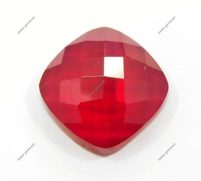 9 Ct Natural CERTIFIED Red Ruby Unheated Square Carving Blood Loose Gemstone