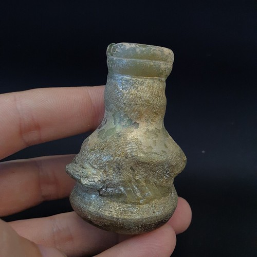 Ancient Roman Glass Iridescent Medicine or Fragrance Glass Bottle - Picture 2 of 12