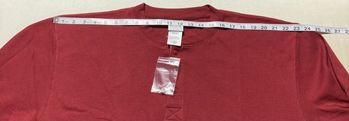 Mens John Blair Long Sleeve Waffle Knit Thermal Henley Shirt B04038 Brick XL NIP - Picture 7 of 12