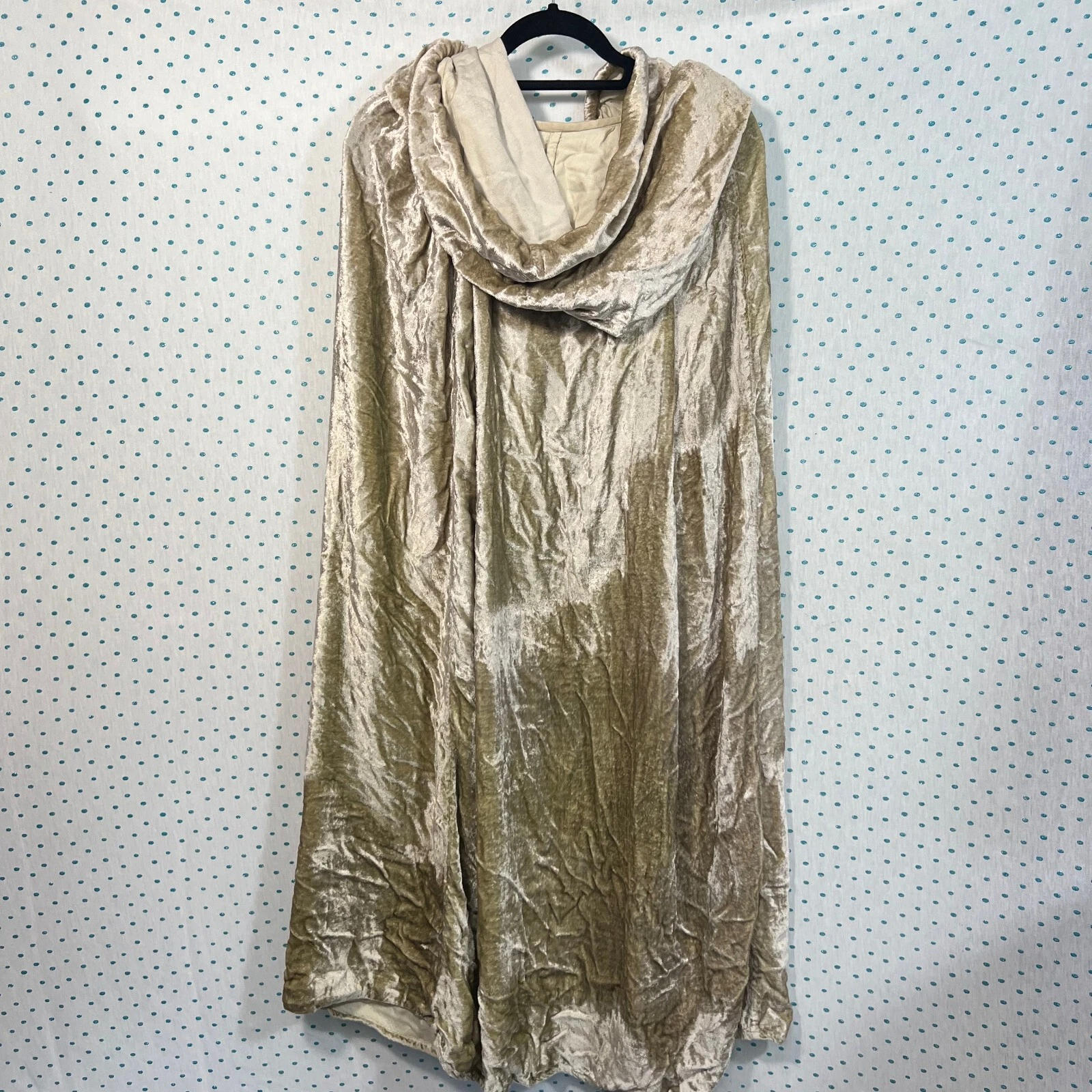 OFF WHITE Mantello donna velluto schiacciato colore beige crema antichi cerchi