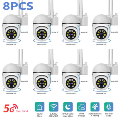 8PCS Wireless Security Camera System Outdoor Home 5G Wifi