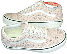 Vans Women's Old Skool Boucle Pink Speckle True White Canvas shoes Size 6 NIB